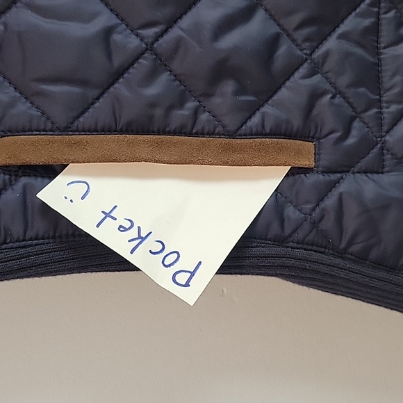 Polo Ralph Lauren Vest Women's Size Small Suede Equestrian Quilted Crest Navy - Picture 3 of 6